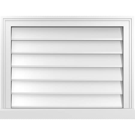 Ekena Millwork Vertical Surface Mount PVC Gable Vent w/ 2"W x 2"H , Brickmould Sill Frame, 26"W x 20"H GVPVE26X2003SN